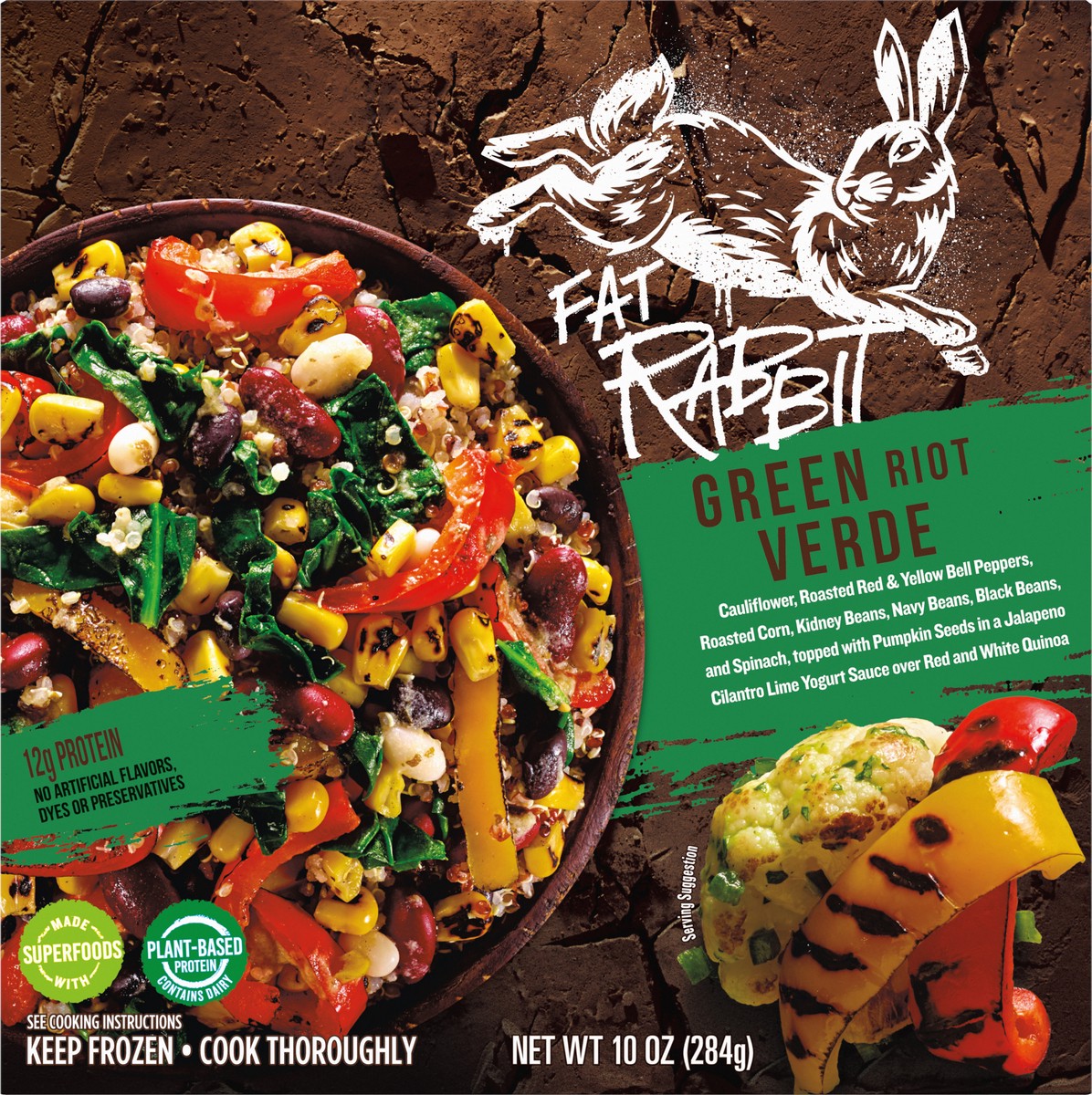 slide 9 of 9, Fat Rabbit Green Riot Verde Frozen Meal, 10 oz