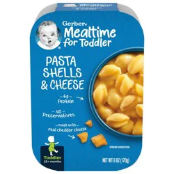 Gerber Toddler Food, Pasta Shells & Cheese, Mealtime for Toddler