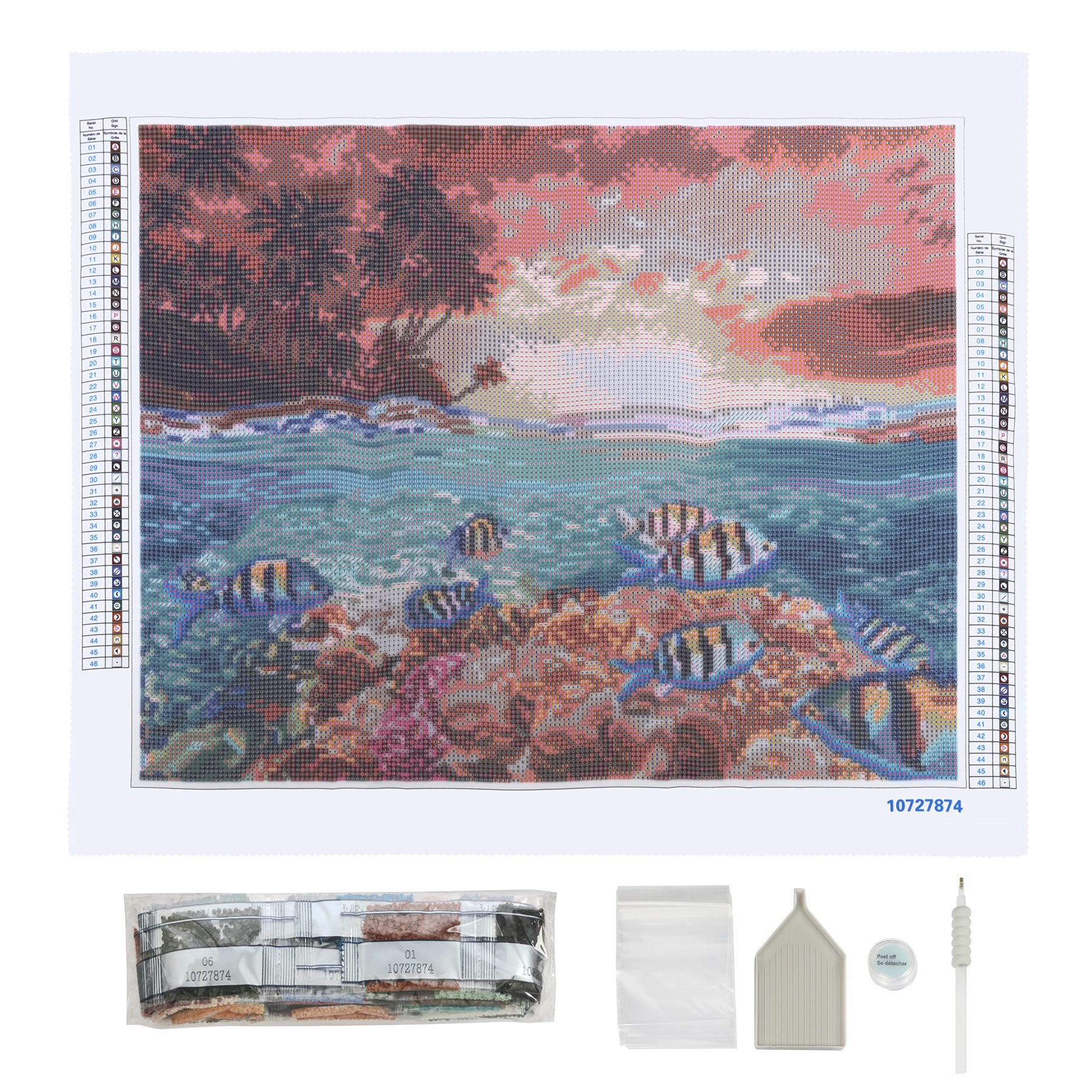 slide 2 of 6, Ocean Fish Diamond Art Kit By Make Market, 16 in x 20 in