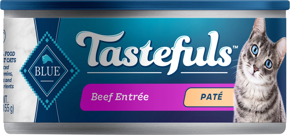 slide 1 of 5, Blue Buffalo Tastefuls Adult Cat Food, Beef Pate, 5.5 oz