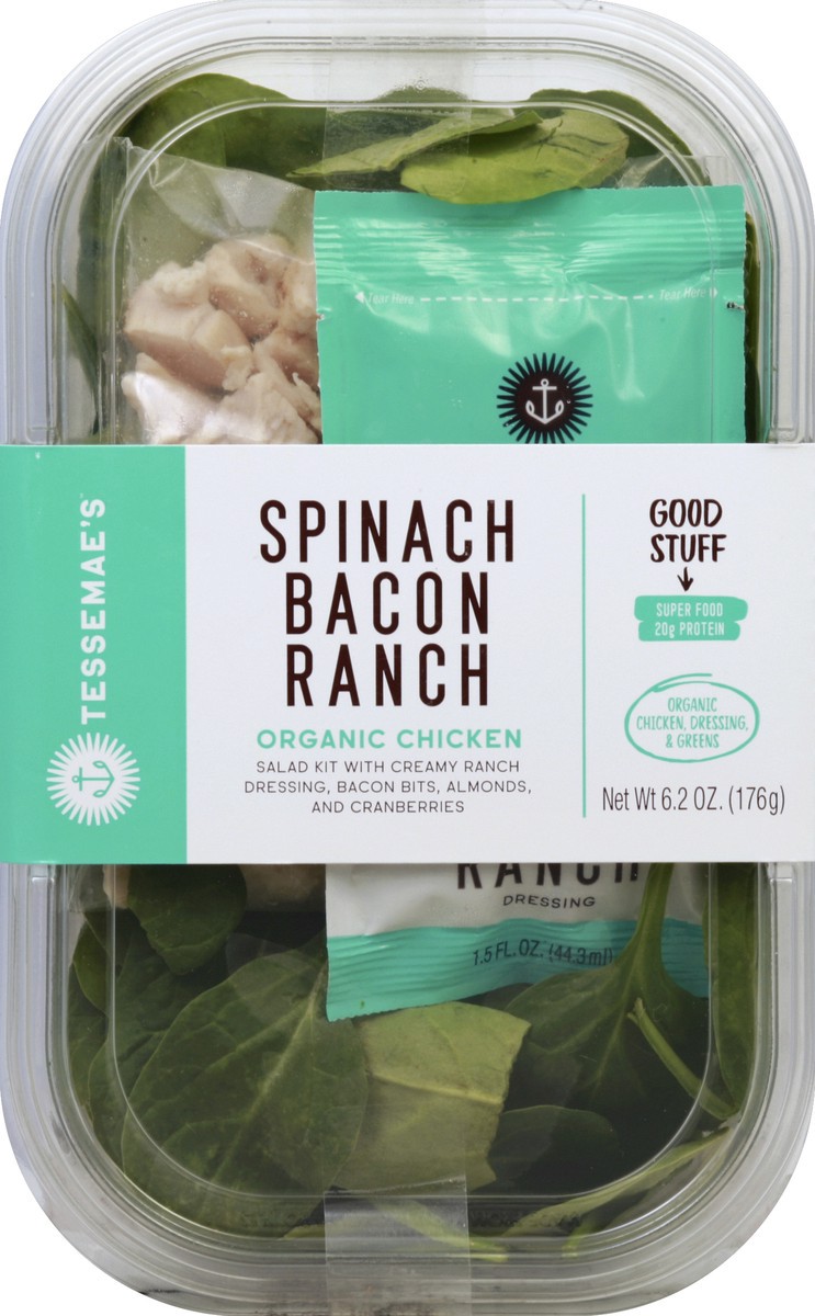 slide 4 of 6, Tessemae's Organic Spinach Bacon Ranch Salad Kit, 6.2 oz