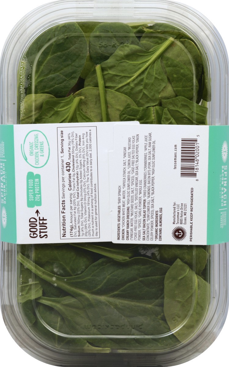 slide 5 of 6, Tessemae's Organic Spinach Bacon Ranch Salad Kit, 6.2 oz