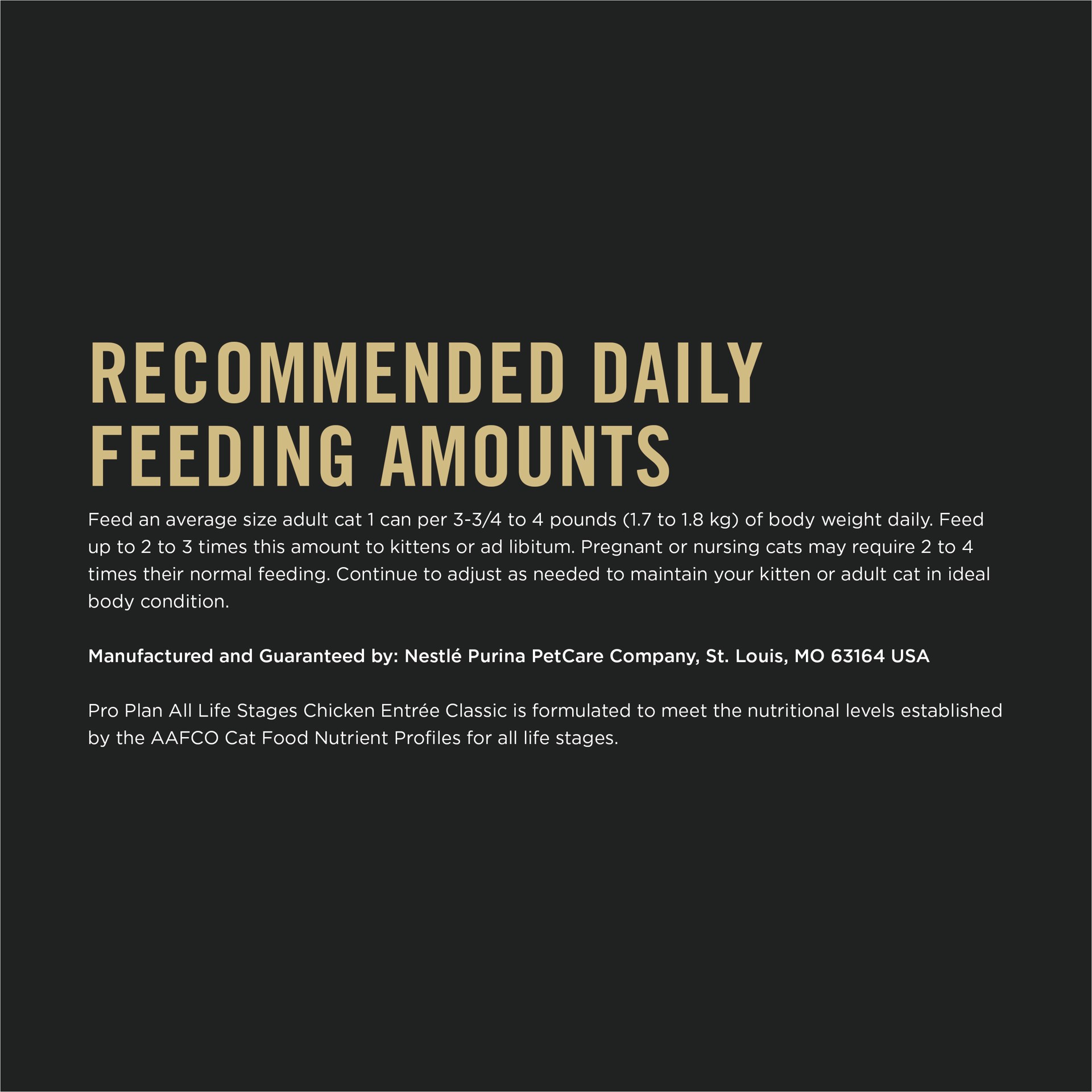 slide 4 of 9, Purina Pro Plan High Protein Wet Cat Food All Life Stages Chicken Pate Classic Entree, 3 oz