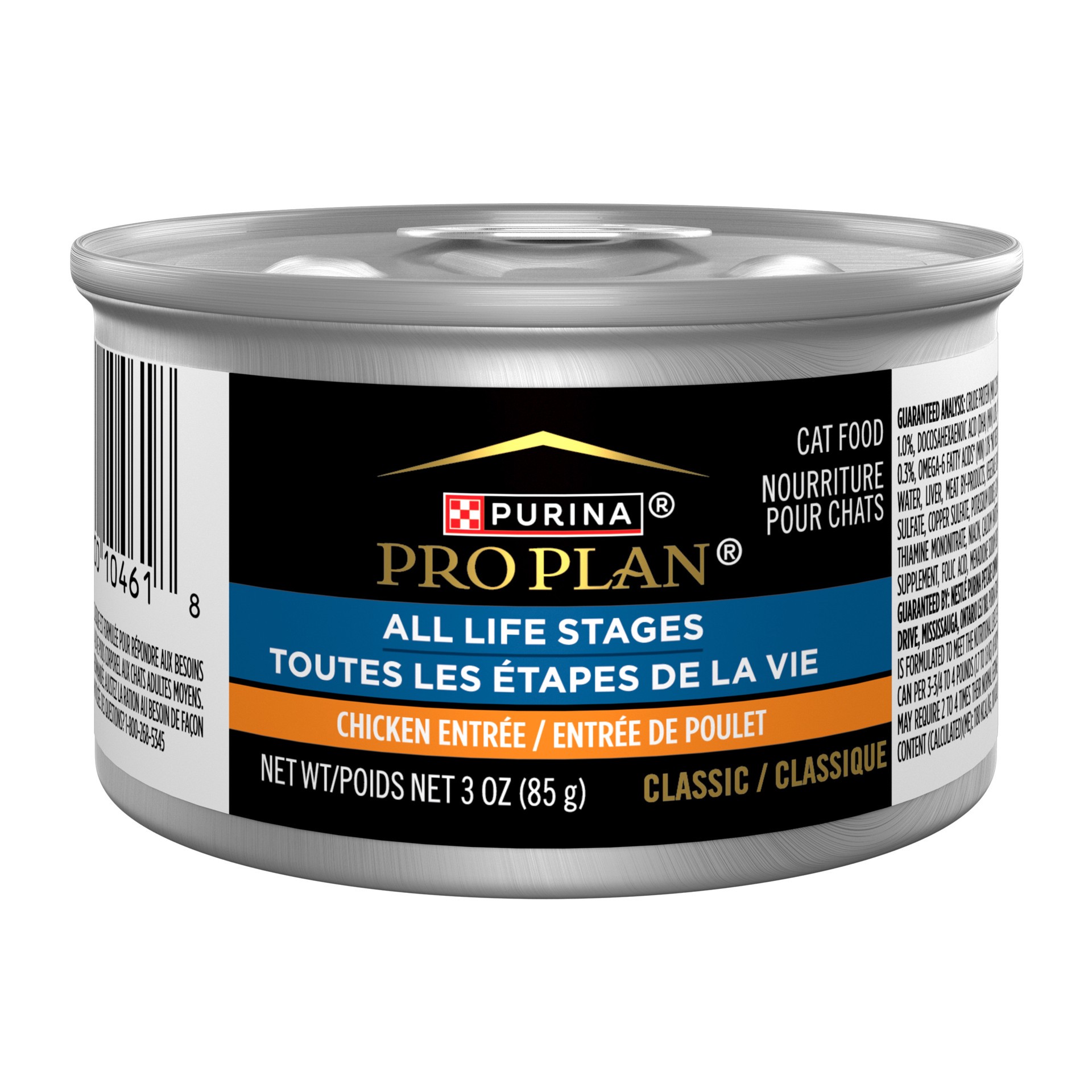 slide 1 of 9, Purina Pro Plan High Protein Wet Cat Food All Life Stages Chicken Pate Classic Entree, 3 oz