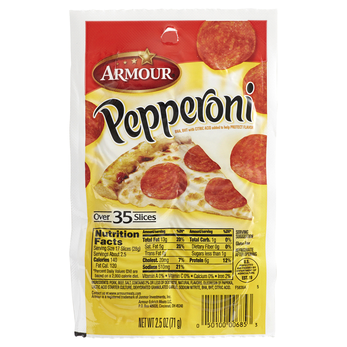 slide 1 of 7, Armour Pepperoni, 2.5 oz