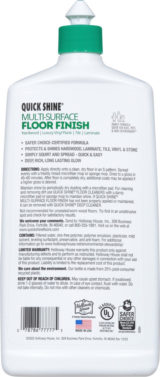 slide 6 of 9, Quick Shine Multi-Surface Floor Finish 27 fl oz, 27 fl oz