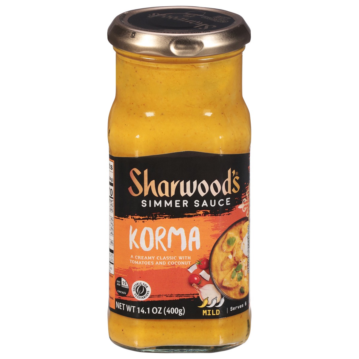 slide 1 of 9, Sharwood's Mild Korma Simmer Sauce 14.1 oz, 14.1 oz