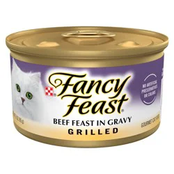 Purina Fancy Feast Grilled Wet Cat Food Beef Feast in Wet Cat Food Gravy