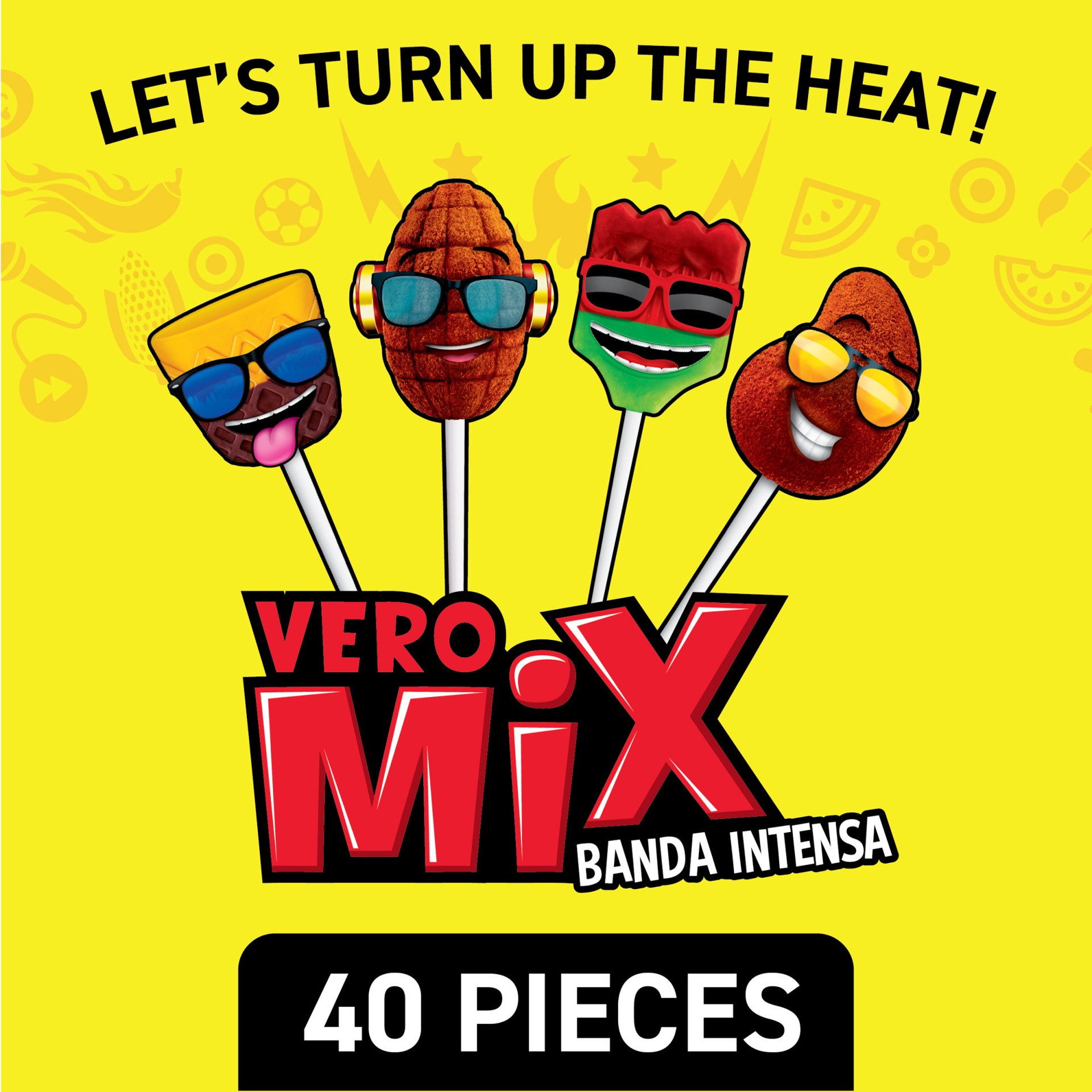 slide 5 of 5, Vero Mix Banda Intensa Mix Chili Lollipop, 21.86 oz