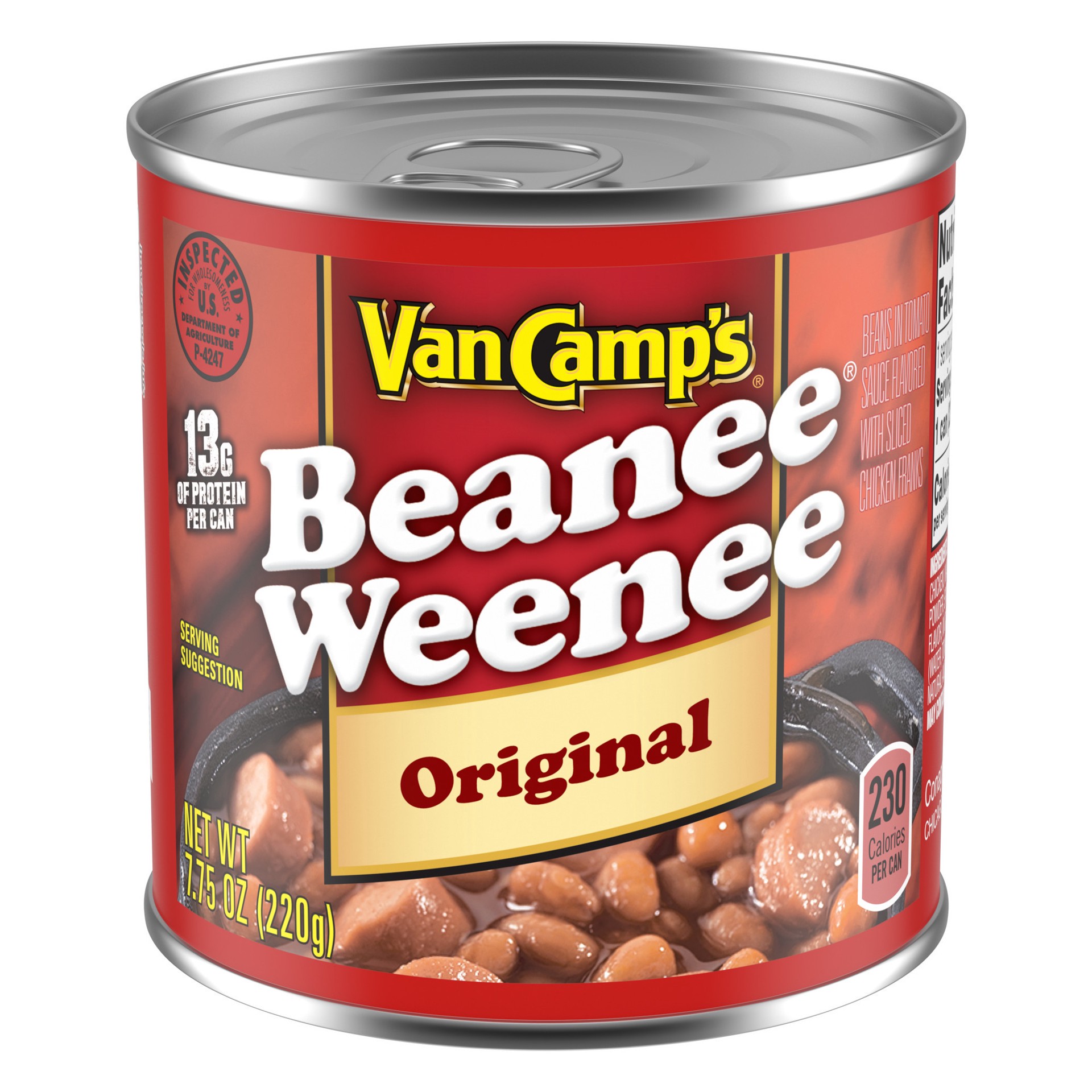 slide 1 of 5, Van Camp's Original Beanee Weenee, Canned Food, 7.75 OZ, 7.75 oz