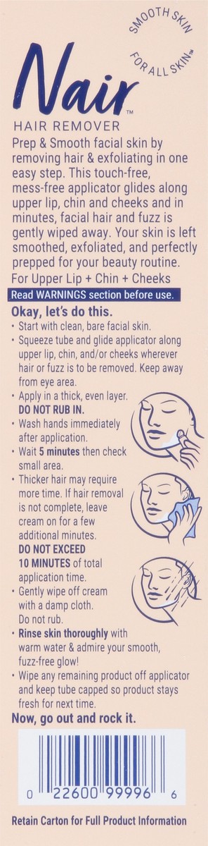 slide 4 of 14, Nair Prep & Smooth Face, Exfoliating Facial Hair Removal for Woman, Depilatory Cream, Smooth Skin Solution for Effective Hair Removal, Sensitive with Collagen for Skincare, 1.76 oz, 1.76 oz