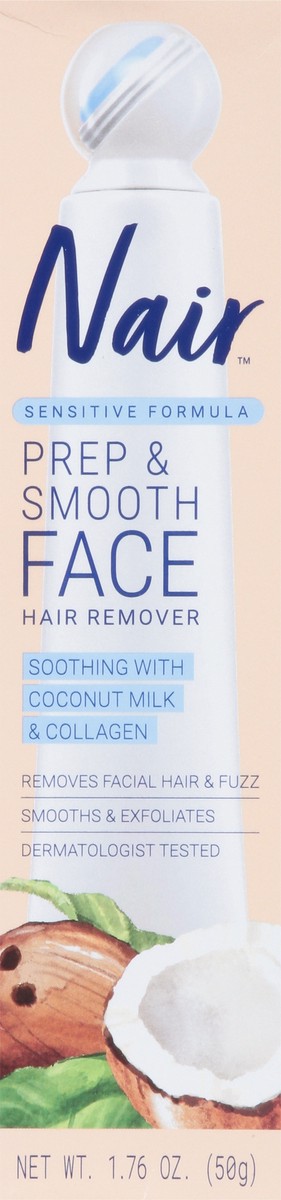 slide 8 of 14, Nair Prep & Smooth Face, Exfoliating Facial Hair Removal for Woman, Depilatory Cream, Smooth Skin Solution for Effective Hair Removal, Sensitive with Collagen for Skincare, 1.76 oz, 1.76 oz