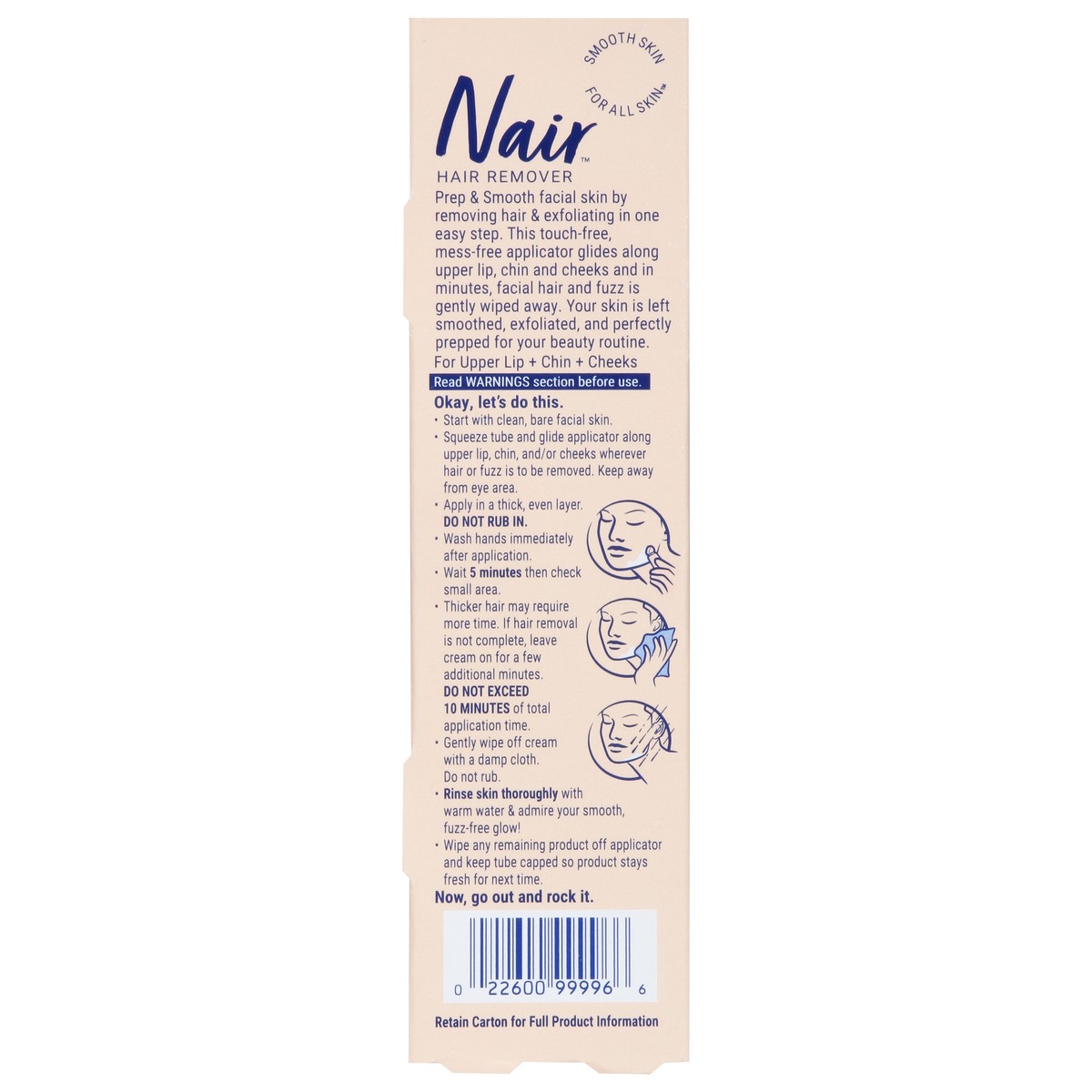 slide 13 of 14, Nair Prep & Smooth Face, Exfoliating Facial Hair Removal for Woman, Depilatory Cream, Smooth Skin Solution for Effective Hair Removal, Sensitive with Collagen for Skincare, 1.76 oz, 1.76 oz