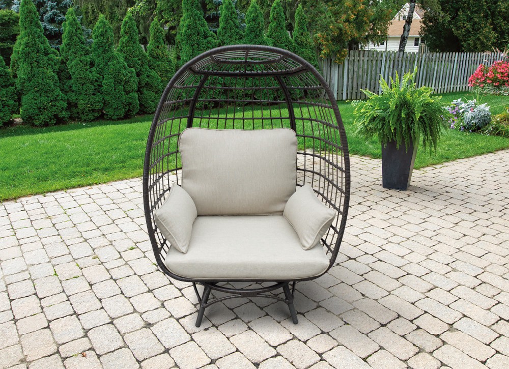 Wellow baytree egg swivel best sale patio chair with cushions