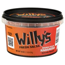 Willy's Mango Peach Habanero Fresh Salsa 16 oz