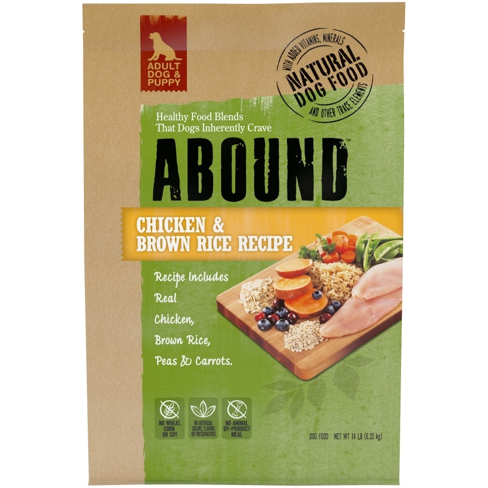 slide 1 of 1, Abound Chicken & Brown Rice Dog Food, 14 lb