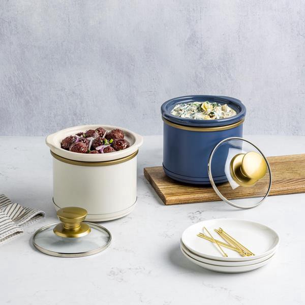 slide 1 of 1, Hy-Vee Seasons Mini Slow Cookers, 2 ct