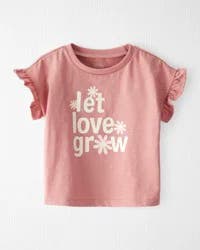 Littleplanet Baby Organic Cotton Let Love Grow Flutter Tee Rose 3M