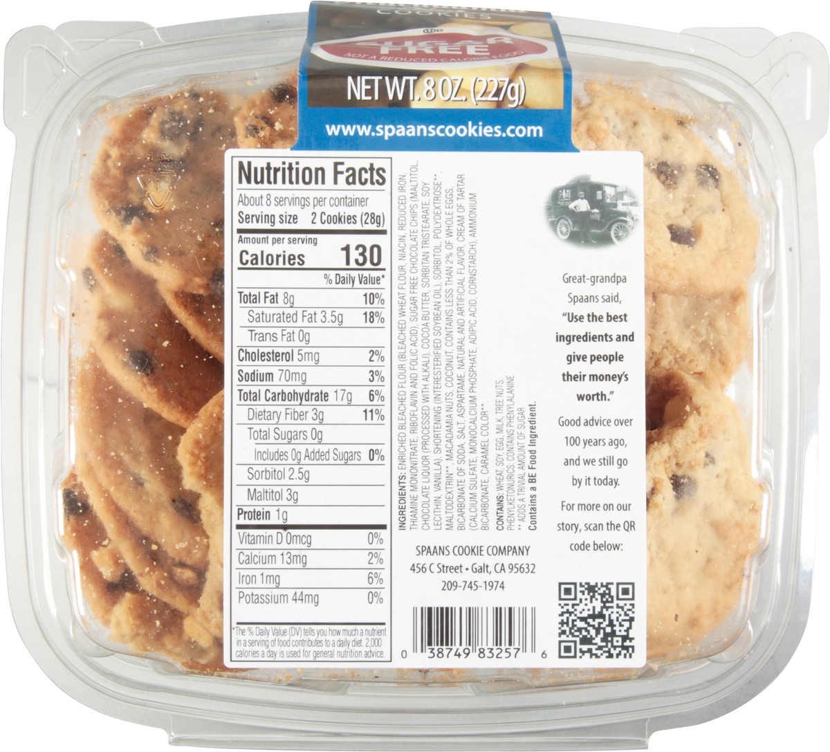 slide 7 of 13, Spaans Chocolate Chip Macadamia Nuts Cookies 8 oz, 8 oz