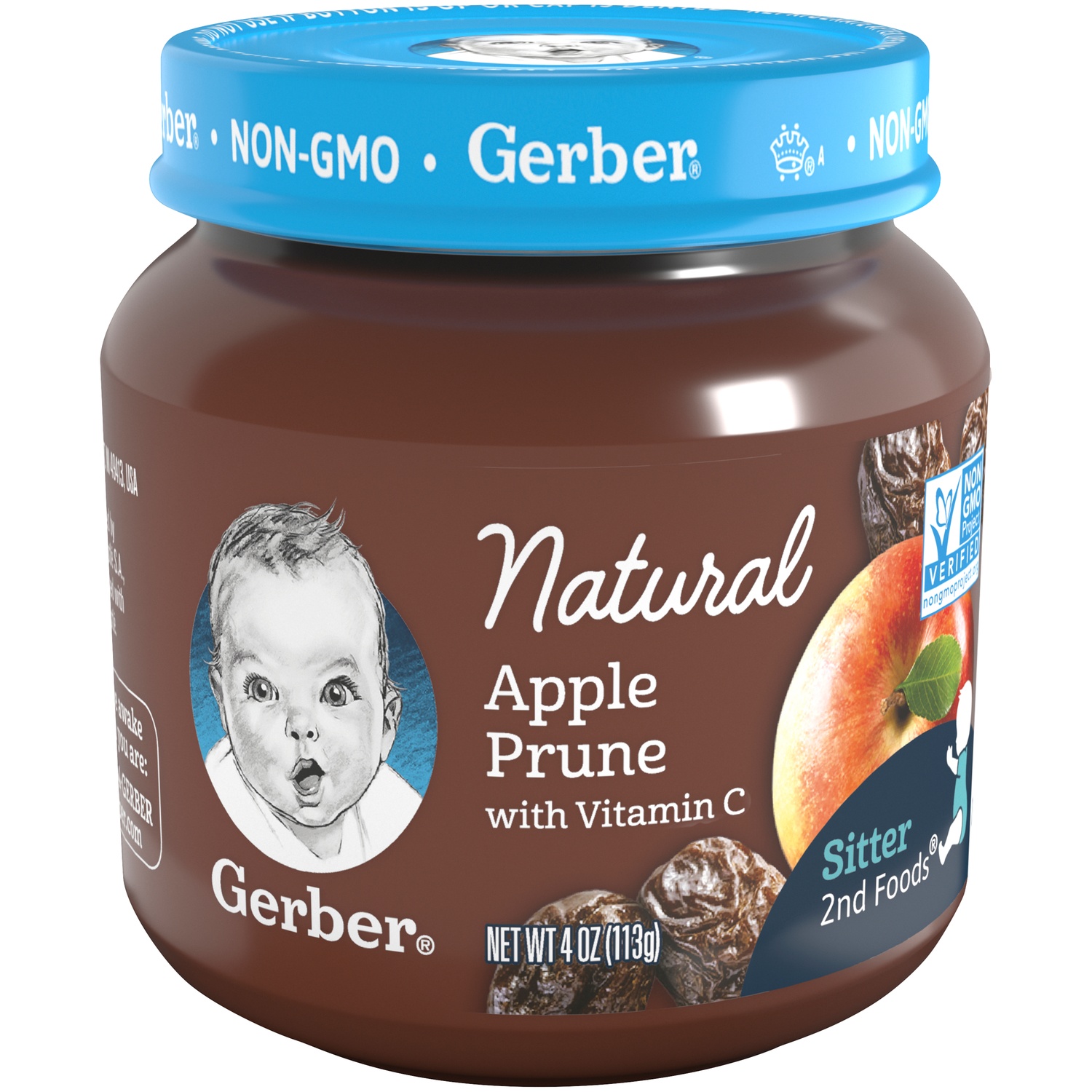 slide 3 of 9, Gerber 2nd Foods Natural Apple Prune Baby Food, 4 oz