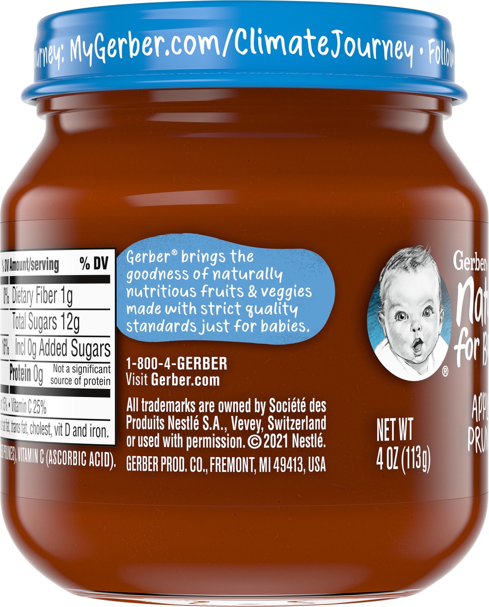 slide 9 of 9, Gerber Apple Prune, Natural, Sitter, 4 Ounce, 4 oz