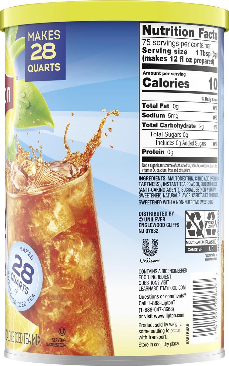 slide 5 of 5, Lipton Zero Sugar Lemon Iced Tea Mix- 8.1 oz, 8.1 oz