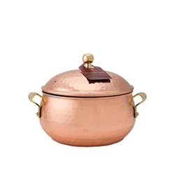 Thymes Simmered Cider Poured Candle, 18 oz, 3 Wick Copper Pot
