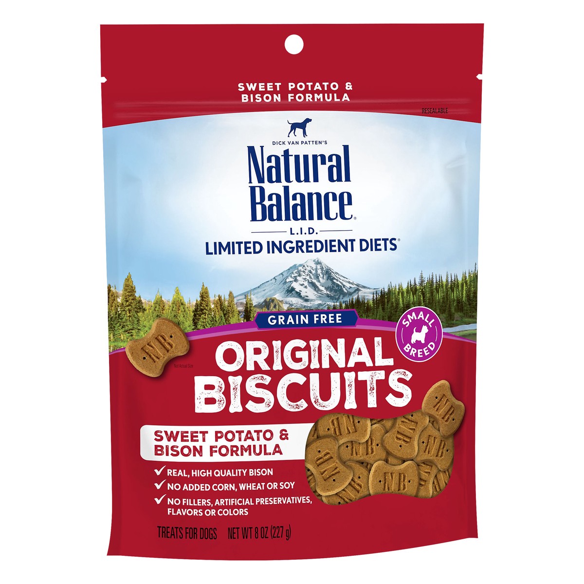 slide 7 of 8, Natural Balance L.I.T. Limited Ingredient Treats Sweet Potato & Bison Formula Small Breed Dry Dog Treats, 8-Ounce, 8 oz