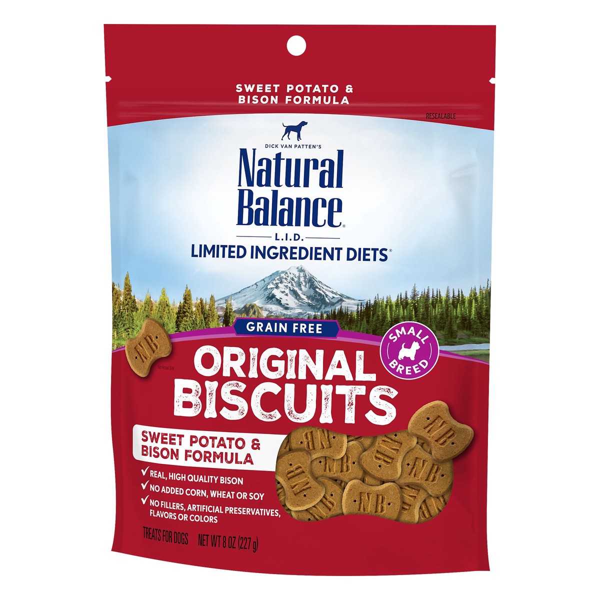 slide 6 of 8, Natural Balance L.I.T. Limited Ingredient Treats Sweet Potato & Bison Formula Small Breed Dry Dog Treats, 8-Ounce, 8 oz