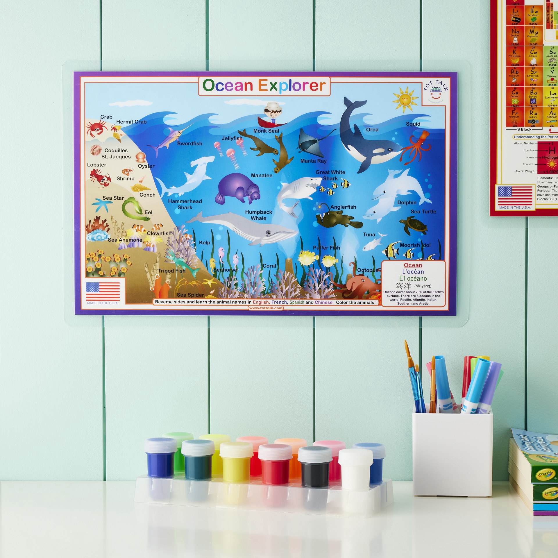 slide 2 of 5, Tot Talk Ocean Explorer Placemat, 17.5 in x 11.5 in