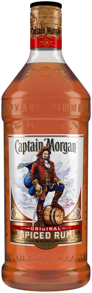 slide 1 of 7, Captain Morgan Spiced Barrel Rum, 1.75 liter