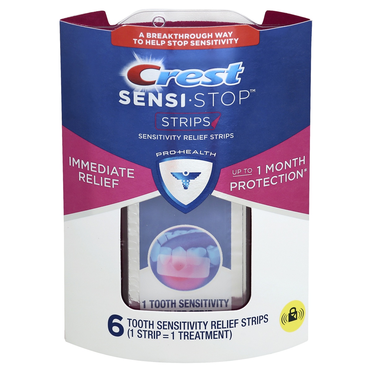 slide 1 of 1, Crest Tooth Sensitivity Relief Strips, 6 ct