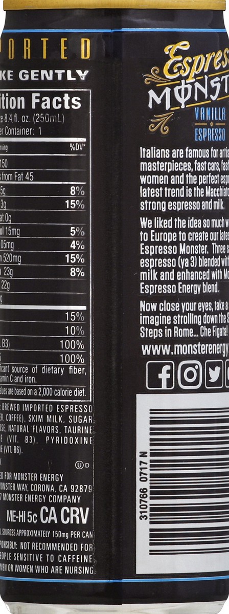 slide 3 of 6, Monster Energy Espresso 8.4 oz, 8.4 oz