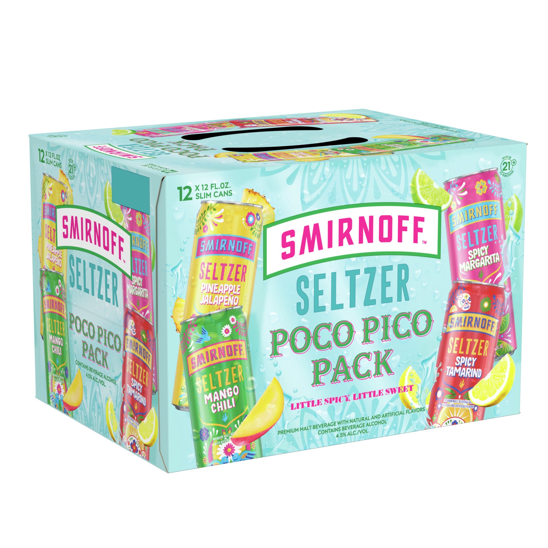 slide 3 of 6, Smirnoff Seltzer Poco Pico, 12pk 12oz Variety Cans, 4.5% ABV, 12 ct; 12 oz