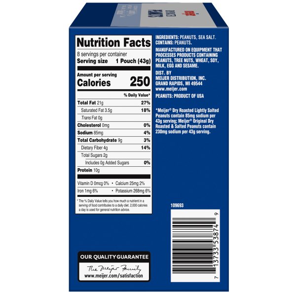 slide 15 of 29, Meijer Roasted & Lightly Salted Peanuts Multipack, 8 ct