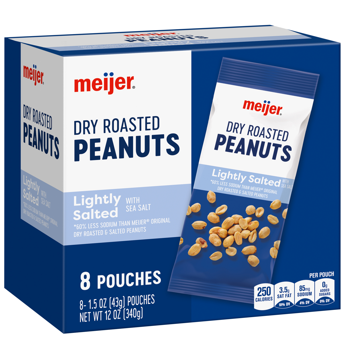 slide 21 of 29, Meijer Roasted & Lightly Salted Peanuts Multipack, 8 ct