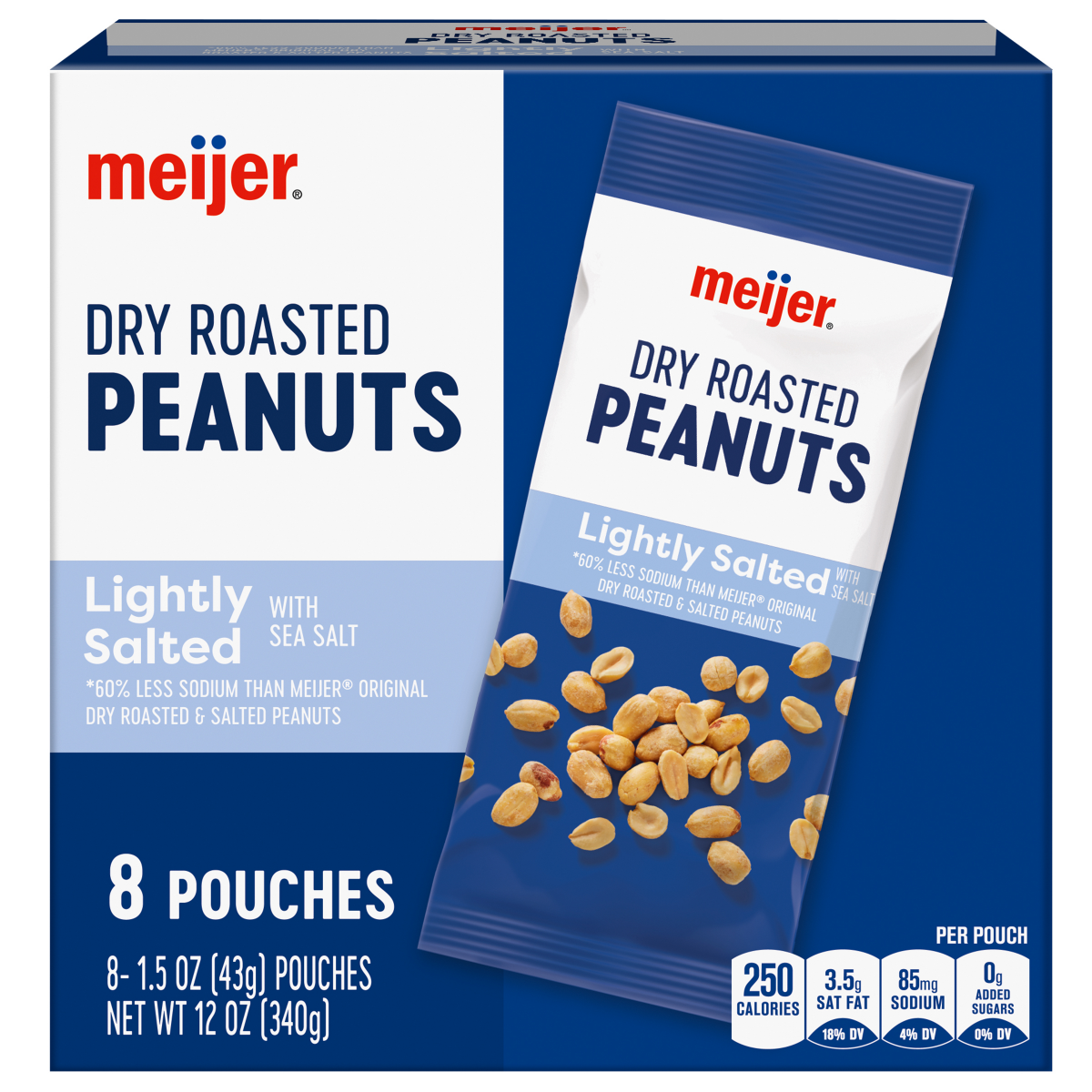 slide 1 of 29, Meijer Roasted & Lightly Salted Peanuts Multipack, 8 ct