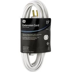 GE Extension Cord Indoor White 15'