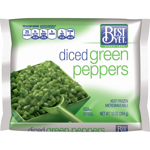 slide 1 of 1, Best Yet Diced Green Peppers, 10 oz