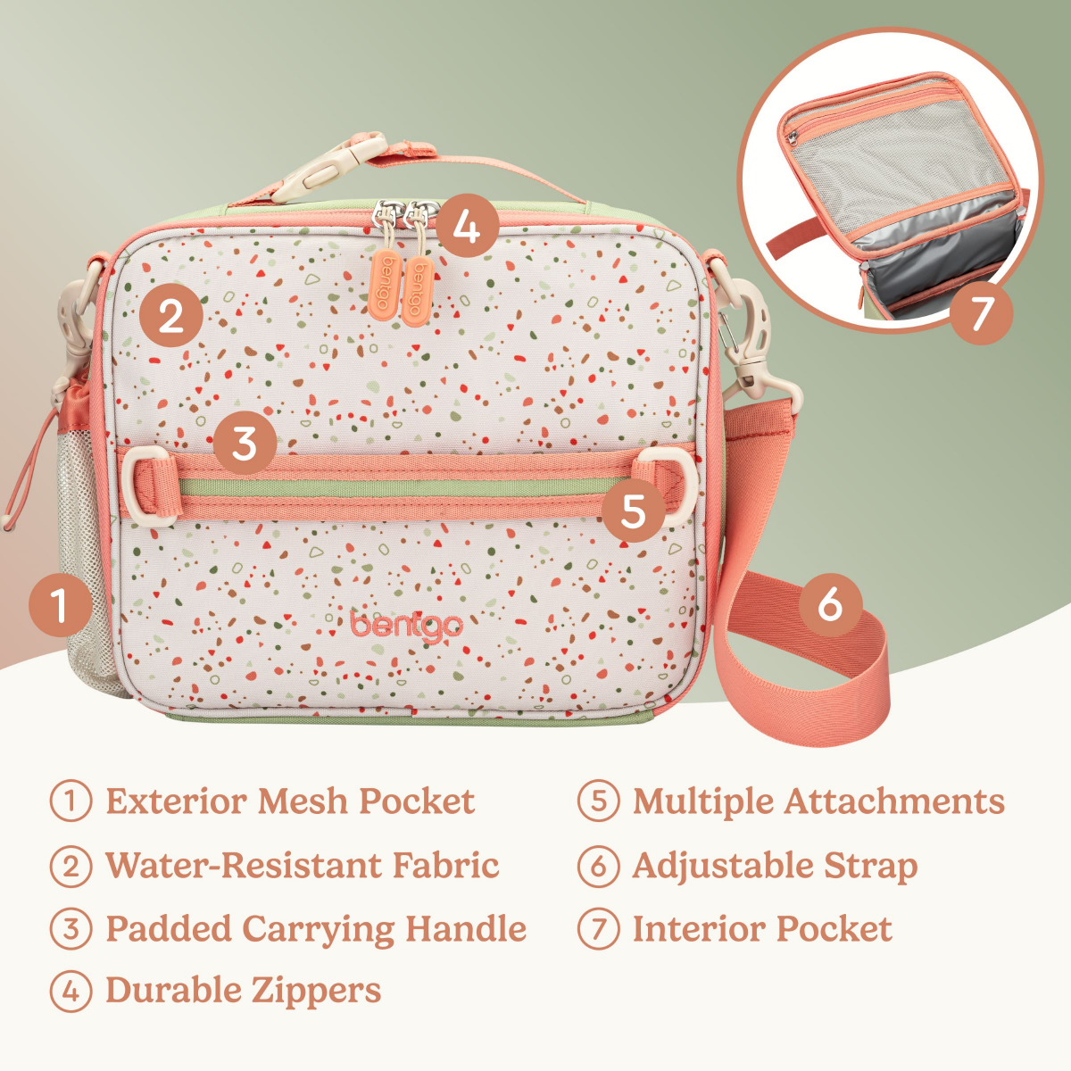 slide 3 of 4, Bentgo Kids Deluxe Insulated Lunch Bag (Whimsy & Wonder Collection) - Geo Speckle, 1 ct