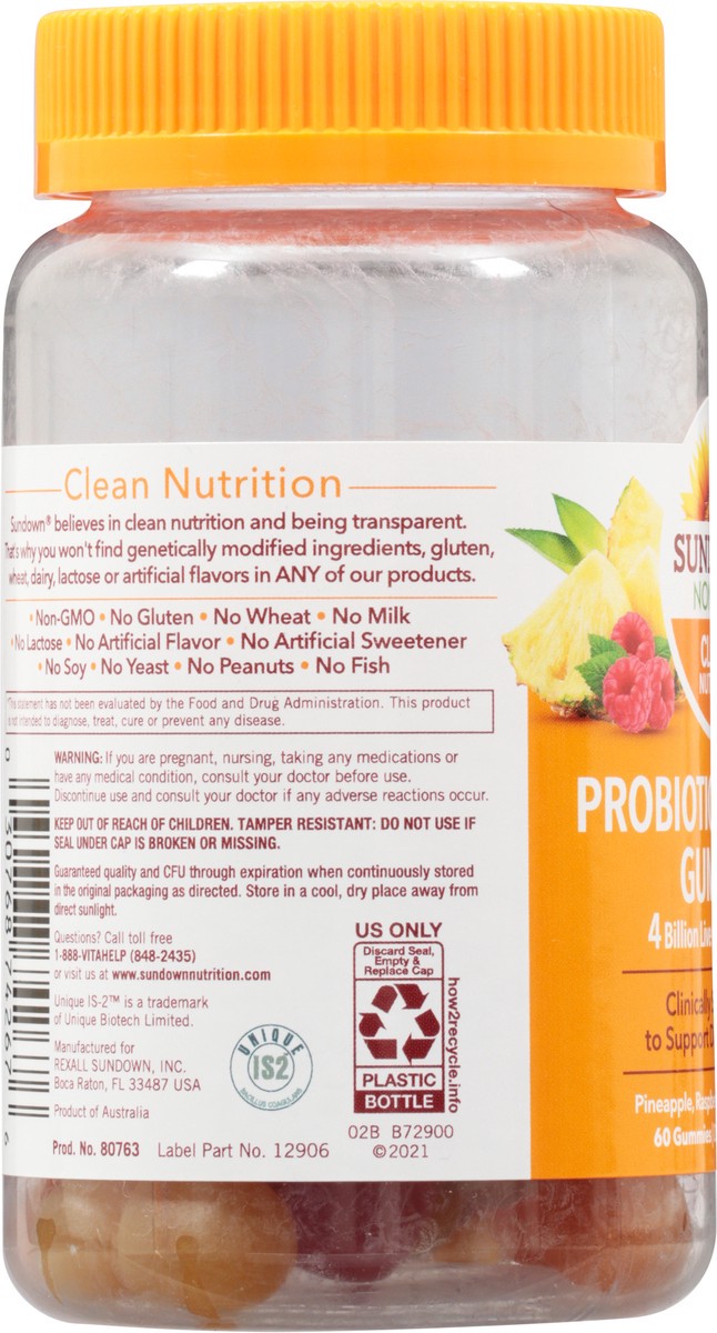 slide 7 of 9, Sundown Naturals Probiotic Gummies, 60 ct