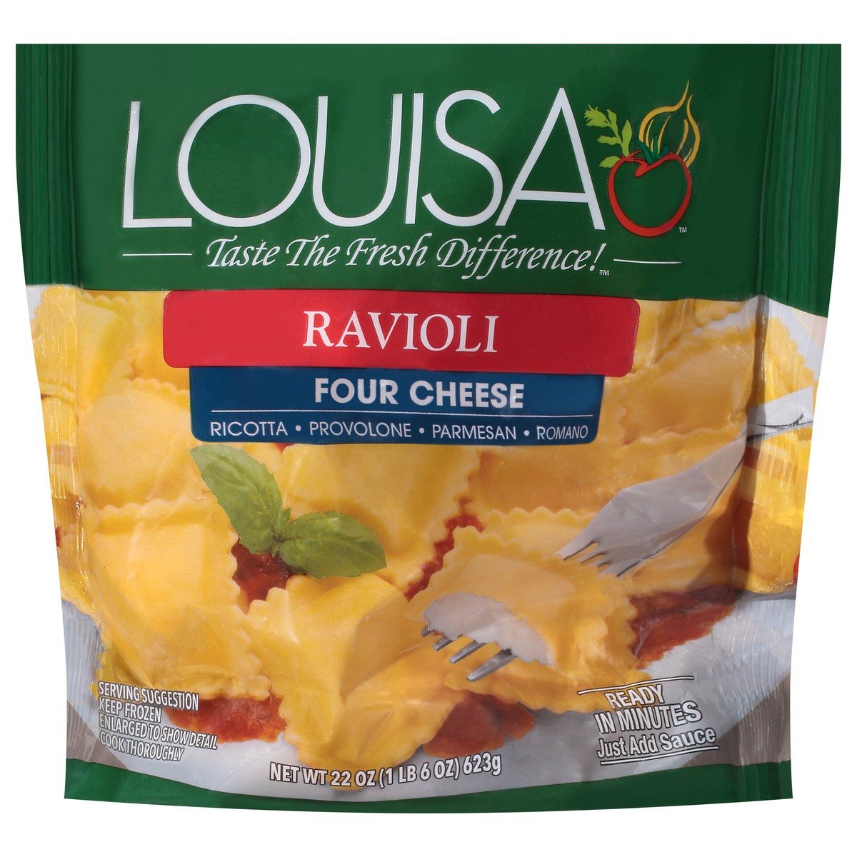slide 13 of 13, Louisa Four Cheese Ravioli 22 oz Bag, 22 oz