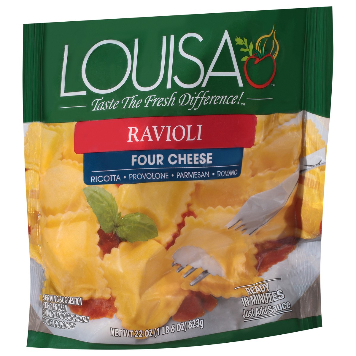 slide 6 of 13, Louisa Four Cheese Ravioli 22 oz Bag, 22 oz