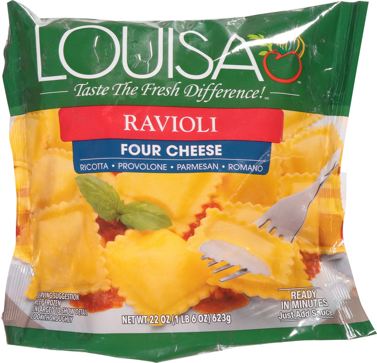 slide 1 of 13, Louisa Four Cheese Ravioli 22 oz Bag, 22 oz