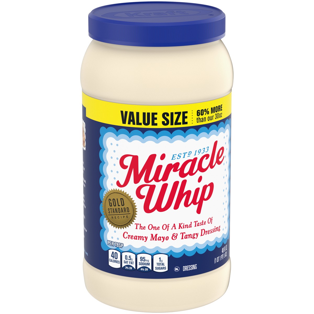 slide 7 of 9, Miracle Whip Mayo-like Dressing Value Size, 48 fl oz Jar, 48 fl oz