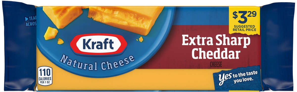 slide 7 of 8, Kraft Extra Sharp Cheddar Cheese, 8 oz Block, 8 oz