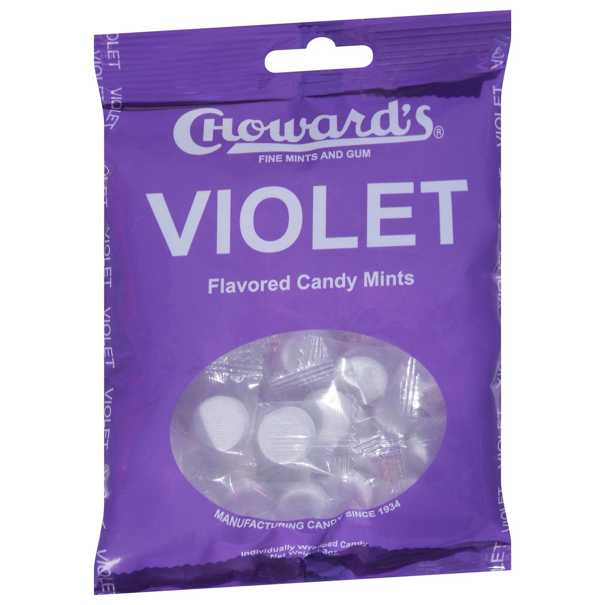 slide 3 of 13, C. Howard's Violet Candy Mints 3 oz, 3 oz