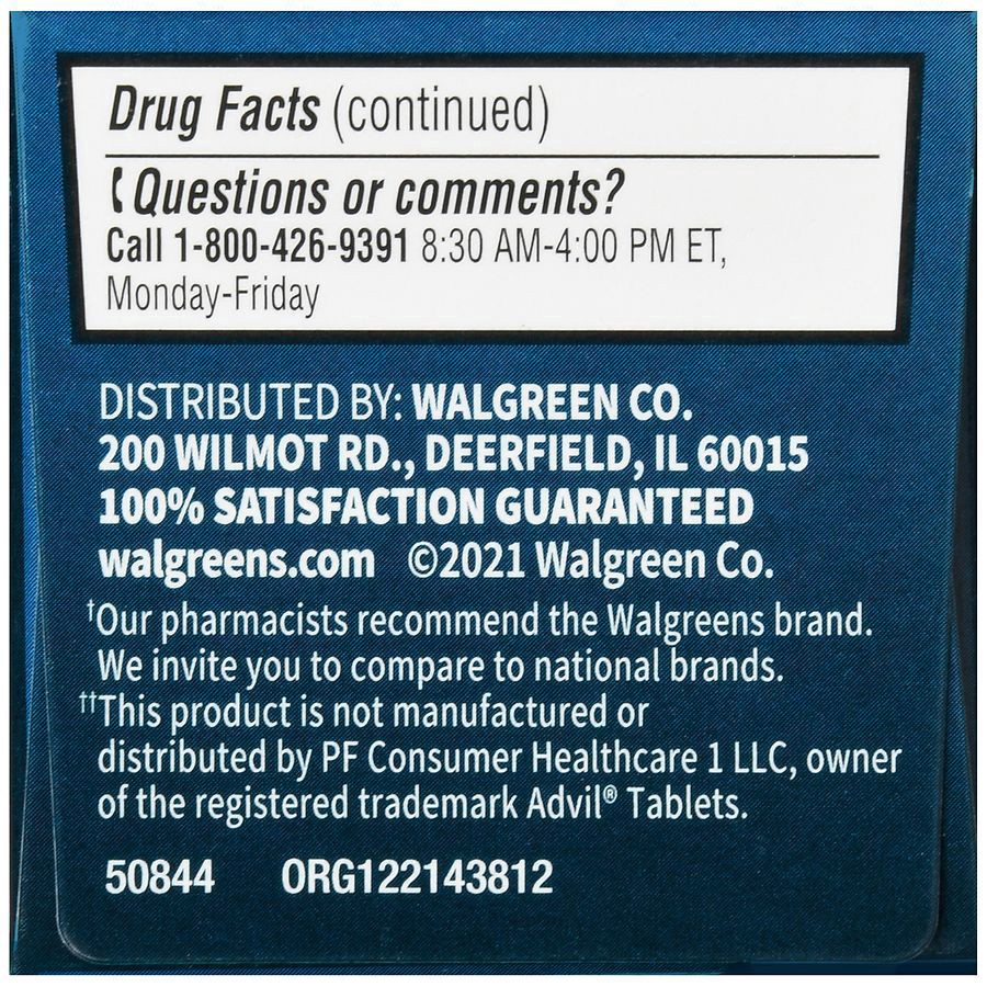 slide 5 of 5, Walgreens Dye-Free Ibuprofen Tablets 200Mg, 100 ct
