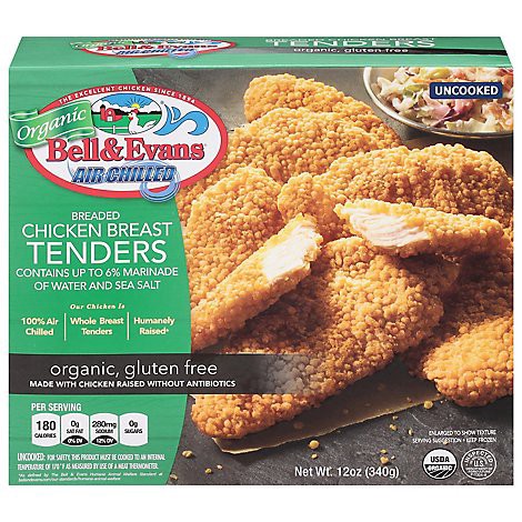 slide 1 of 1, Bell & Evans Organic Breaded Chicken Breast Tenders - 12 Oz., 12 oz
