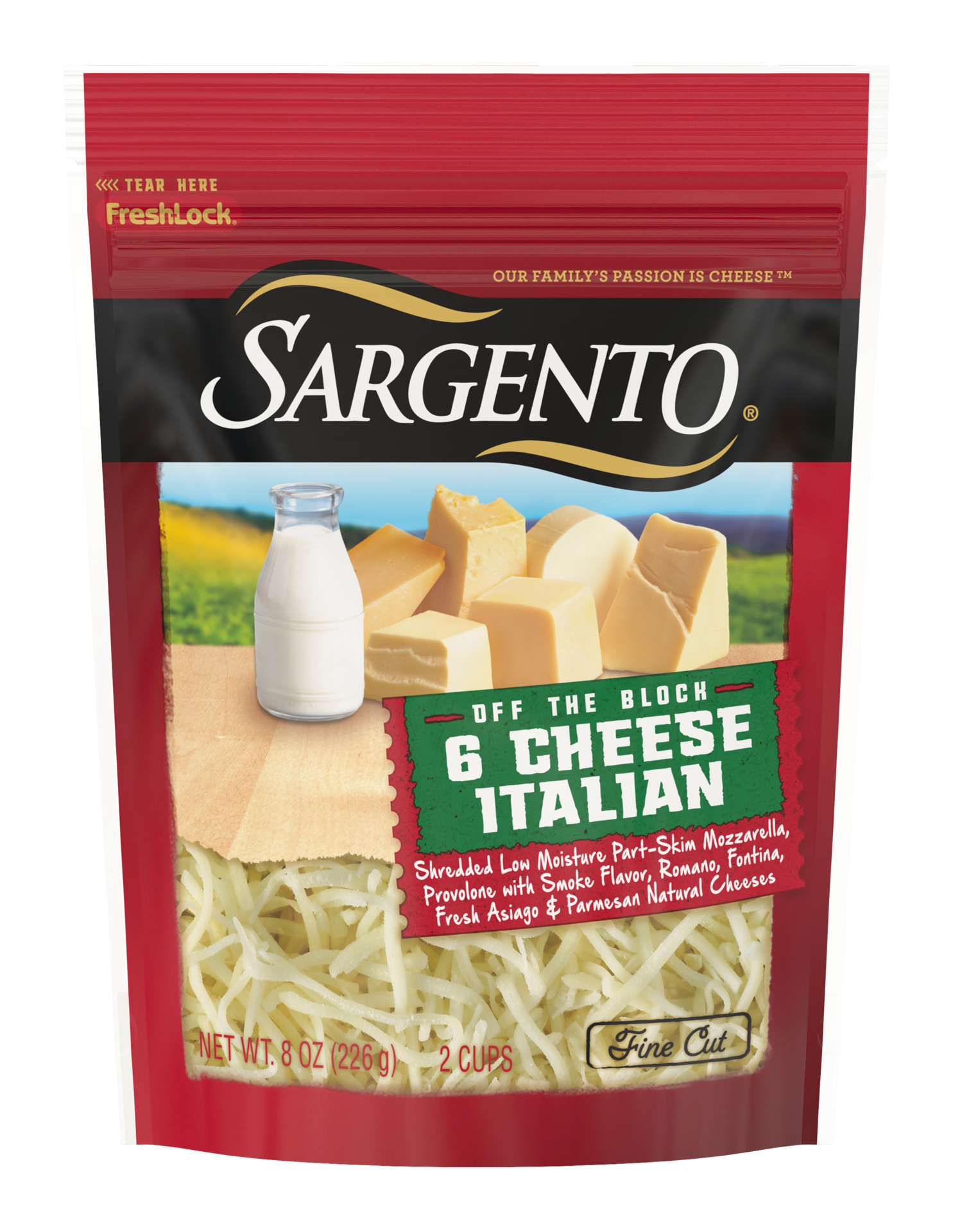 slide 1 of 1, Sargento Shredded 6 Cheese Italian Natural Cheese, 8 oz., 8 oz